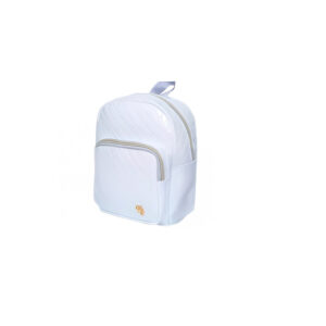 Mochila Costas Feminina Brilhosa Glitter Passeio Cor:Branco