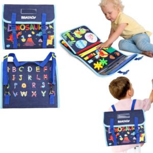 Brastoy Placa de Montessori Sensorial para Crianças Maleta Educativa Brinquedos (Mochila Azul)