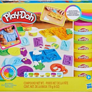 Play-Doh, Massinha de Modelar Infantil, Kit Inicial de Números - Conjunto de Brinquedo com Acessórios e 6 Potes - A partir de 3 Anos