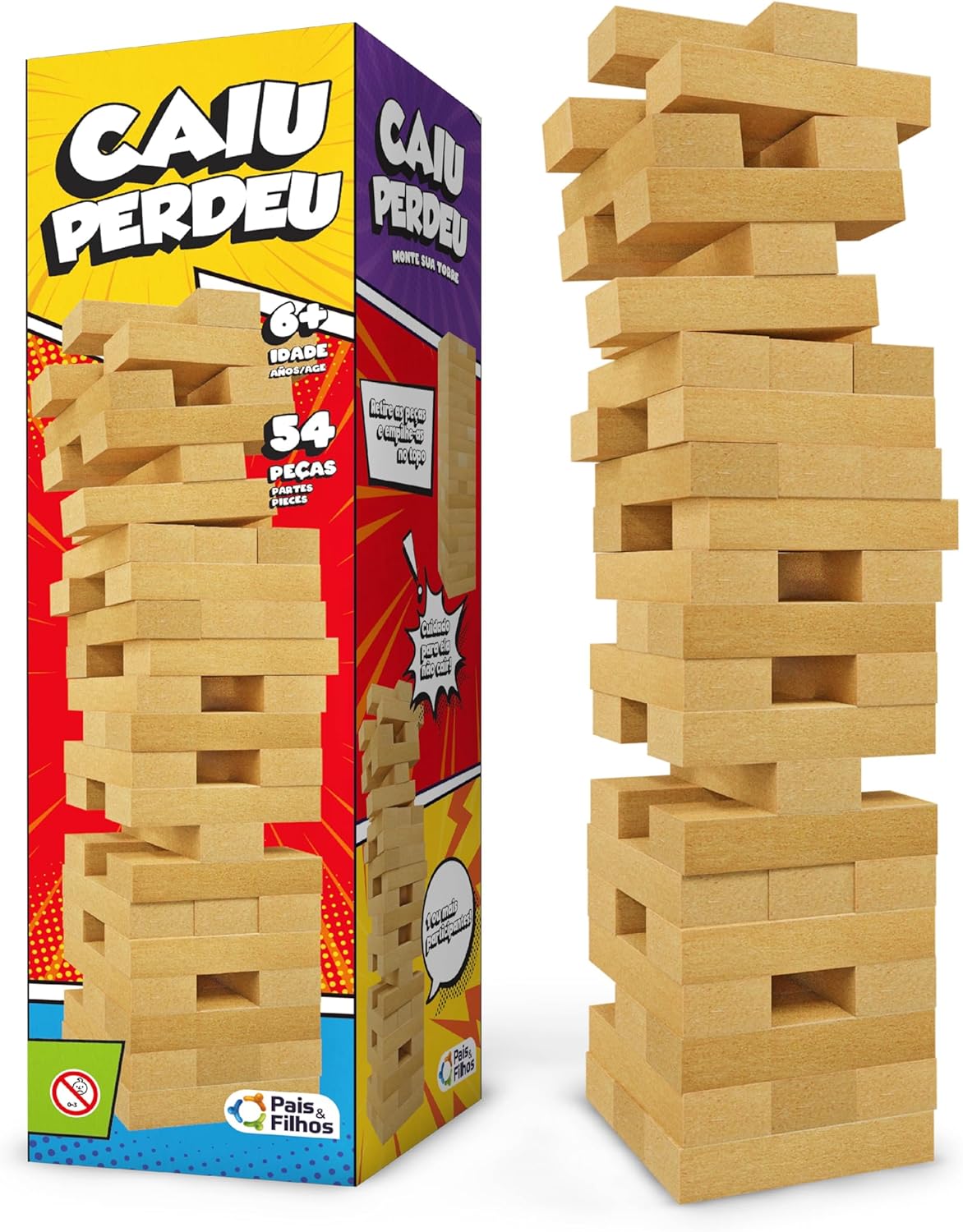 Pais & Filhos - Caiu Perdeu, 54 Pçs, idade mínima recomendada - 6 anos