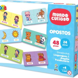 GGB Plast Brinquedo Educativo Encaixando e Aprendendo Opostos 48 Peças