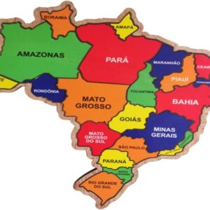 Quebra-Cabeça Mapa do Brasil em MDF Educativo 26 Peças