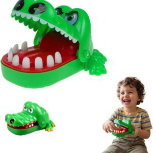 Brinquedo Crocodilo Morde Dedo Jacaré Dentista Jogo Infantil Aperta o Dente de Mesa Interativo Diversão para Crianças a partir de 5 Anos