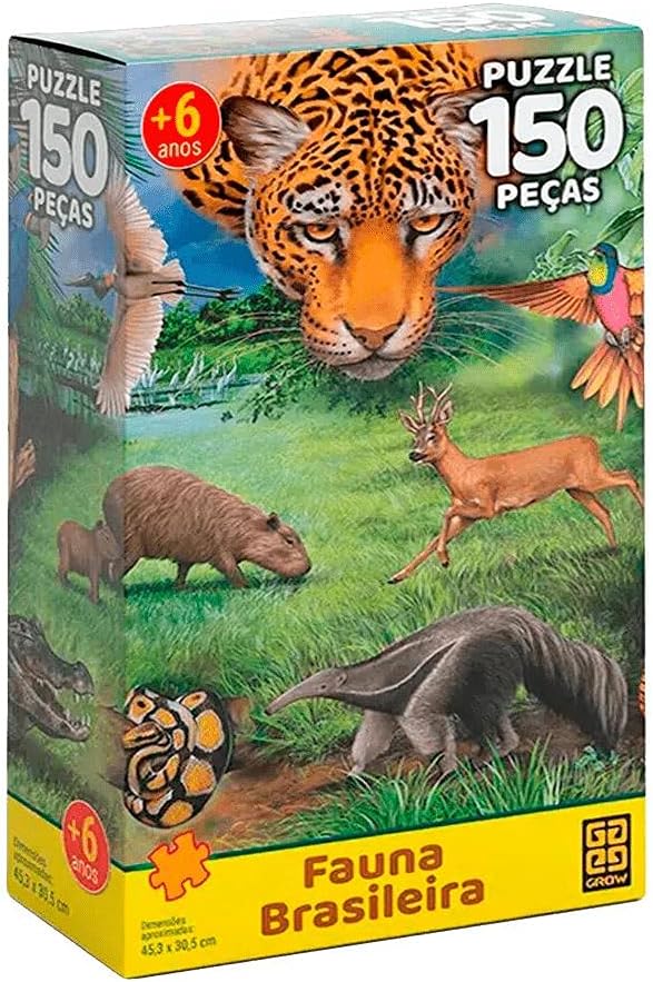 Quebra-cabeça 150 peças Fauna Brasileira - Grow