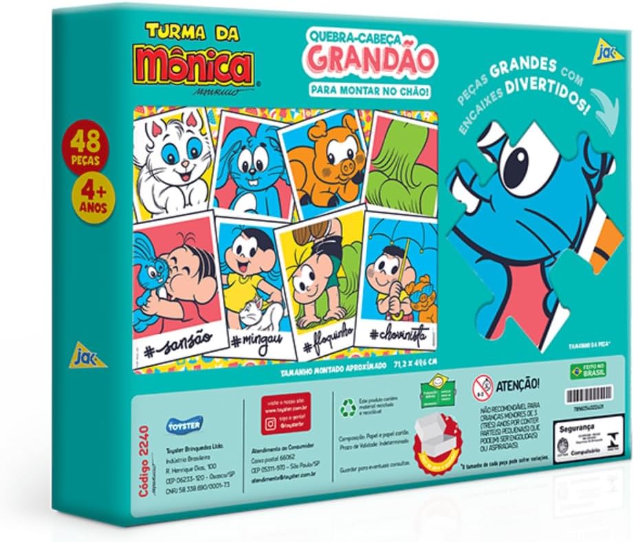 Toyster - Quebra-cabeça Grandão: Turma da Mônica - 48 peças - JAK - Imagem 2