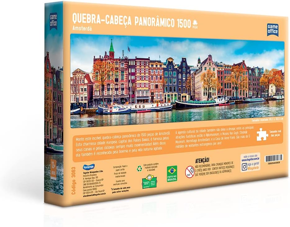Toyster - Quebra-cabeça: Amsterdã - 1500 peças - Game Office - Imagem 2