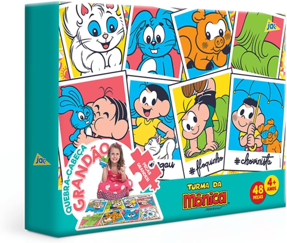 Toyster - Quebra-cabeça Grandão: Turma da Mônica - 48 peças - JAK