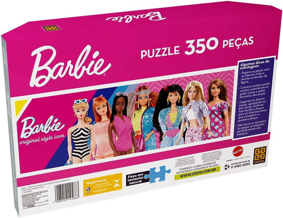 QUEBRA CABEÇA P350 PANORAMA BARBIE 65 ANOS - Imagem 3