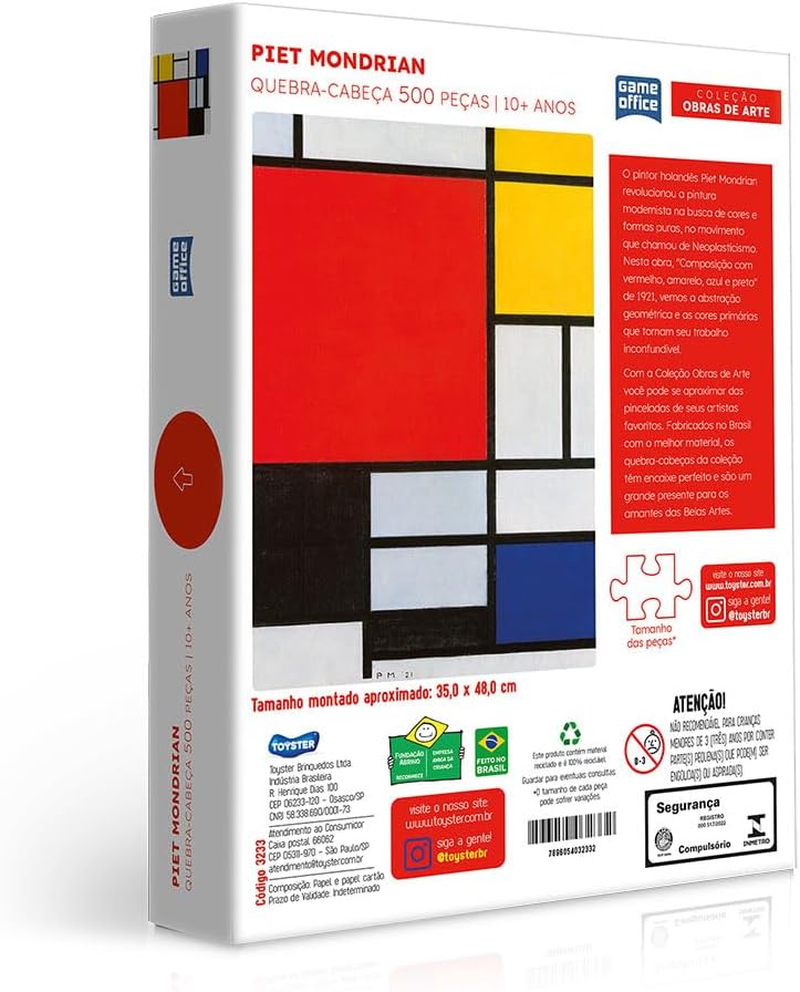 Toyster - Quebra-cabeça: Piet Mondrian - 500 peças - Game Office - Imagem 2