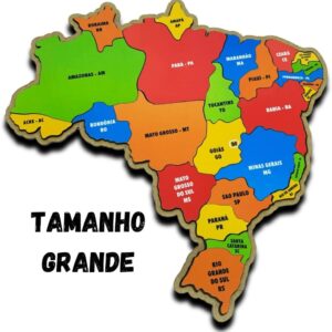 Quebra Cabeça Mapa Do Brasil Em Madeira Infantil Tamanho Grande