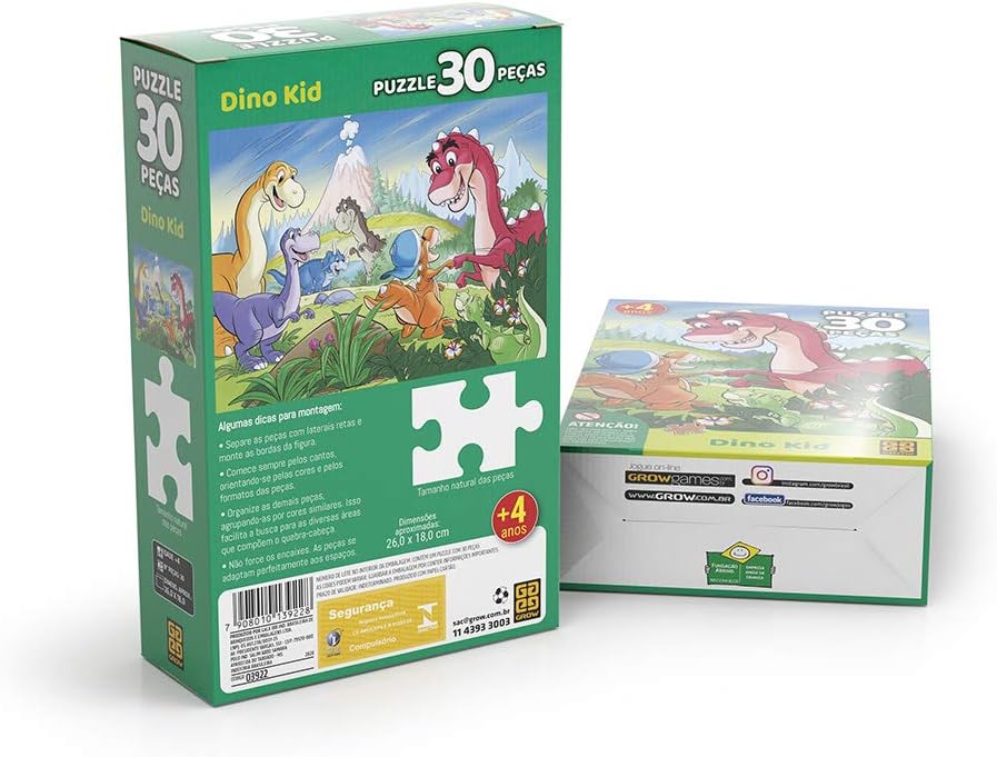 Quebra-Cabeça, Dino Kids, Grow, 30 Peças - Imagem 3