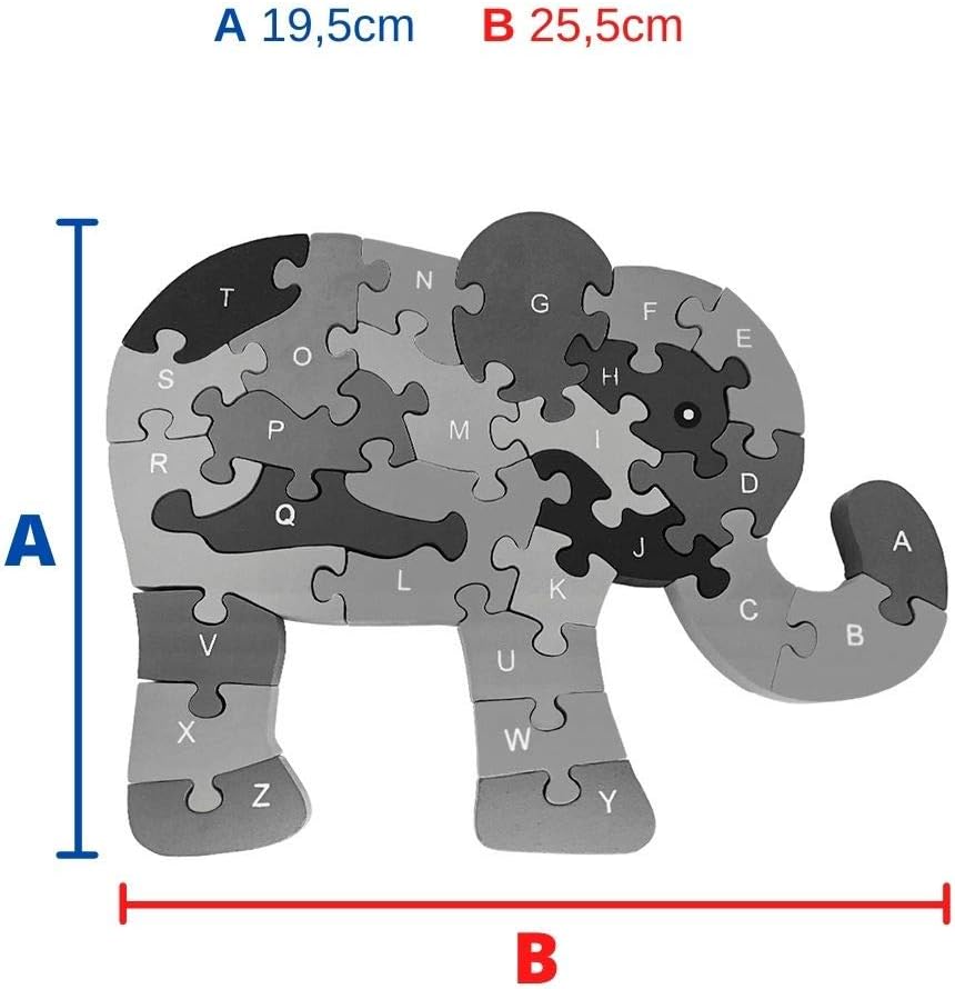 Quebra-Cabeça de Madeira, Elefante, 26 peças, Toy Mix - Imagem 6