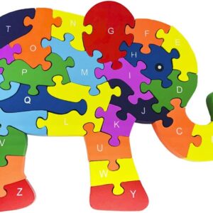 Quebra-Cabeça de Madeira, Elefante, 26 peças, Toy Mix