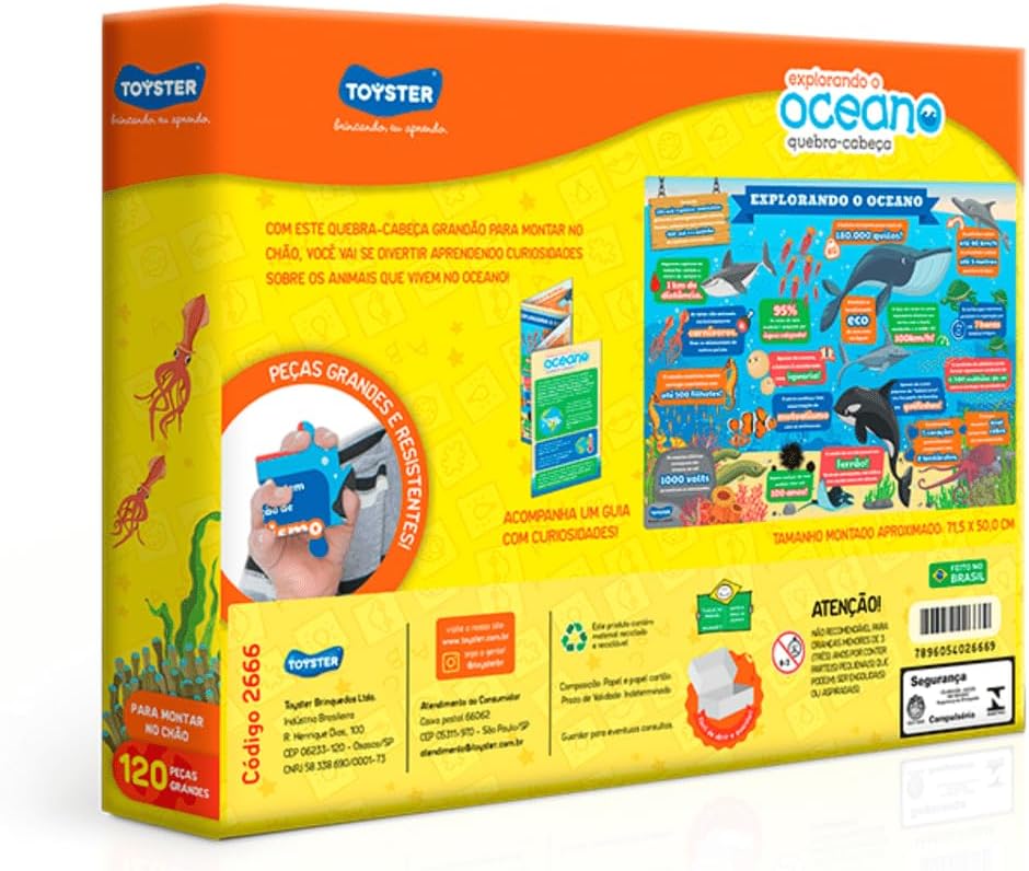 Toyster - Quebra Cabeça - Explorando o Oceano - 120 Peças Grandão - Imagem 2