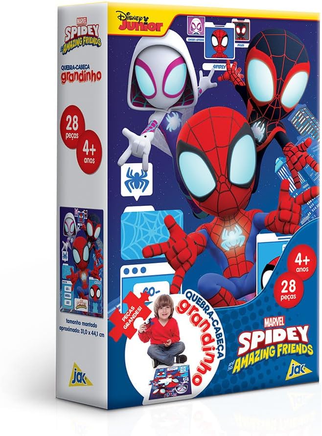 Toyster - Quebra-cabeça: Spidey - 28 peças Grandinho - Disney - JAK
