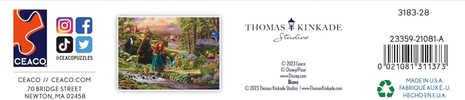 Ceaco - Disney - Pixar - Thomas Kinkade - Brave - Quebra-cabeças de 1000 peças para adultos - Quebra-cabeças desafiador perfeito para noites de jogos - Imagem 7