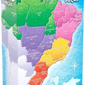 Quebra-Cabeça Mapa do Brasil 200 Peças - Grow