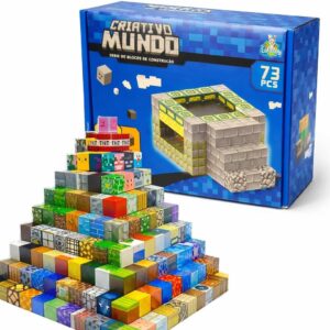 Blocos Magnéticos de Montar 3D Infantil – 73 Peças