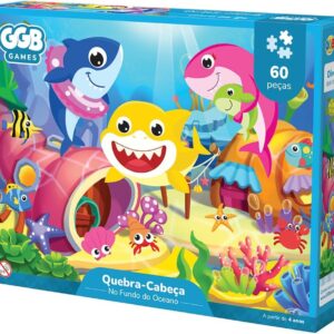 GGB Plast Quebra Cabeça Infantil No Fundo do Oceano 60 Peças