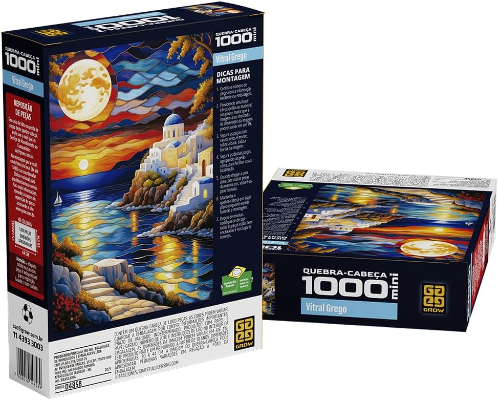Quebra-Cabeça 1000 peças Mini Vitral Grego - Imagem 3