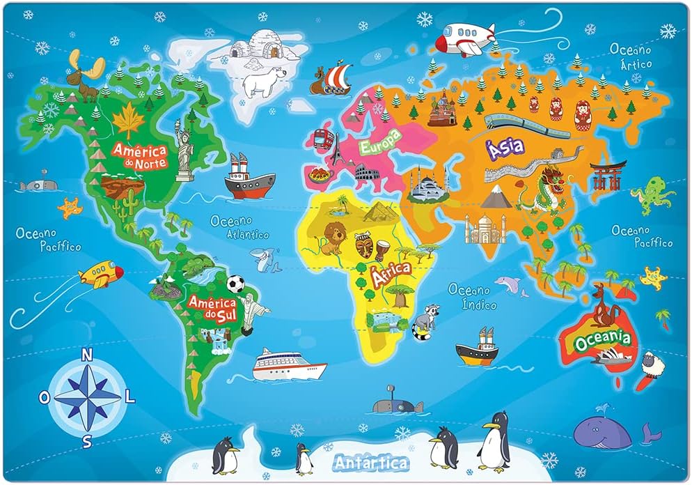 Toyster - Quebra-cabeça - Conhecendo o Mundo - 120 Peças Grandão - Imagem 3