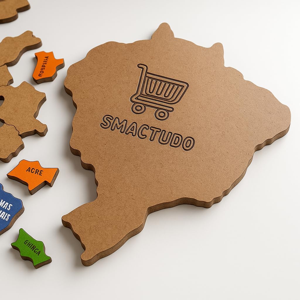 Quebra-Cabeça Mapa do Brasil em MDF Educativo 26 Peças - Imagem 2