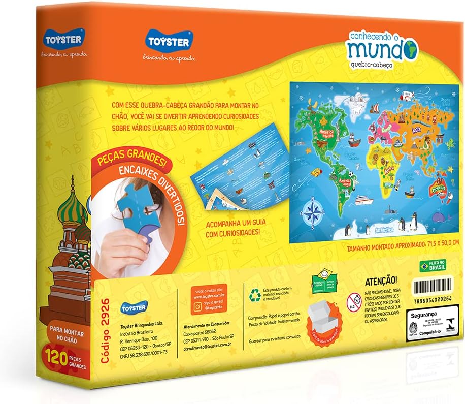 Toyster - Quebra-cabeça - Conhecendo o Mundo - 120 Peças Grandão - Imagem 2