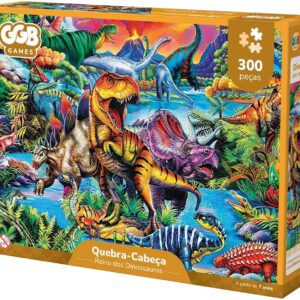 GGB Plast Quebra-Cabeça Infantil Dinossauros 300 Peças