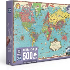 Toyster - Quebra-cabeça: Mapa do Mundo Mercator - 500 peças - Game Office