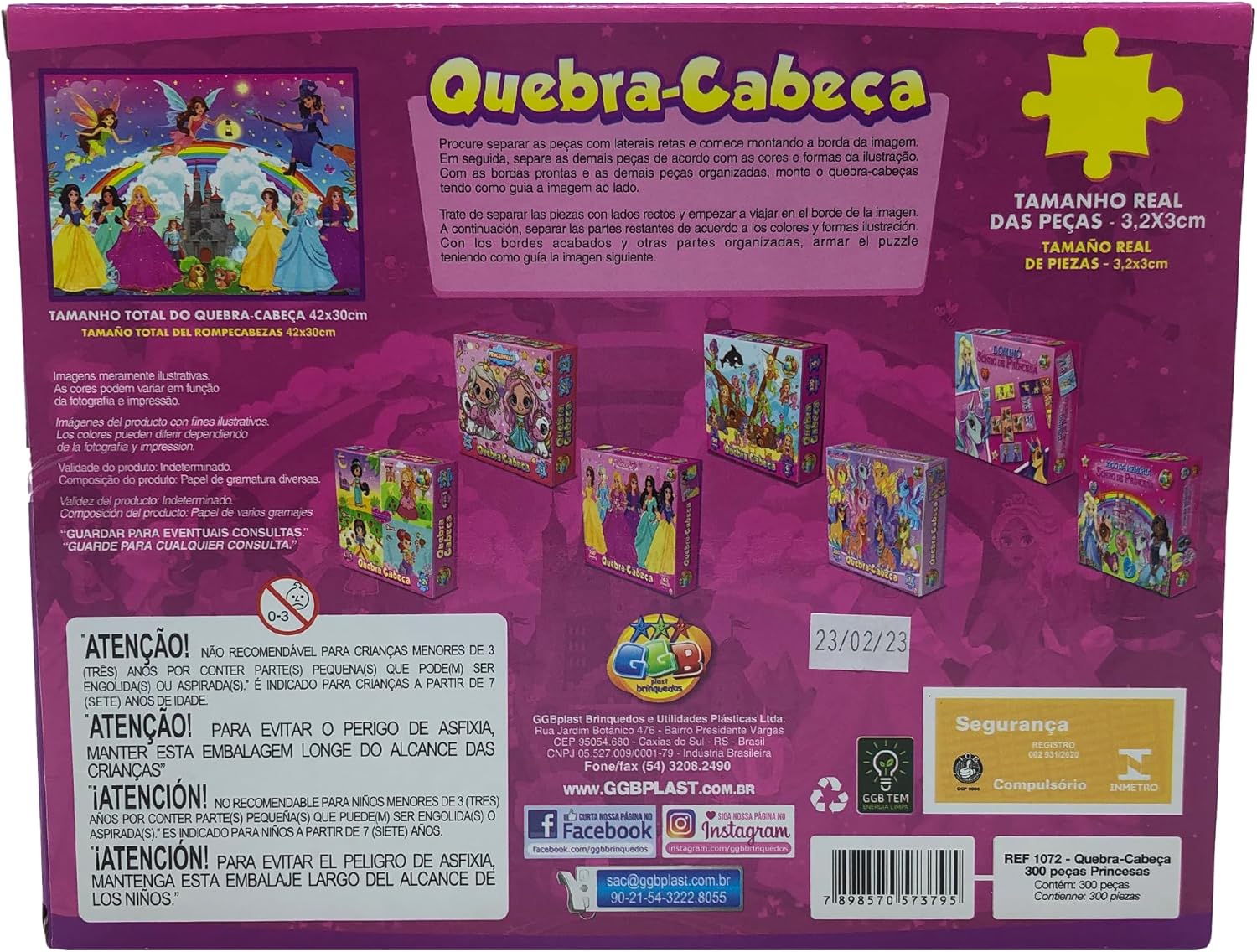 GGB Plast Quebra-Cabeça Infantil Princesas 300 Peças - Imagem 3