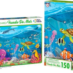 Pais & Filhos | Quebra‑Cabeça Infantil Fundo do Mar 150 Peças | Puzzle Educativo para Crianças +4 anos | Jogo de Raciocínio e Coordenação Motora