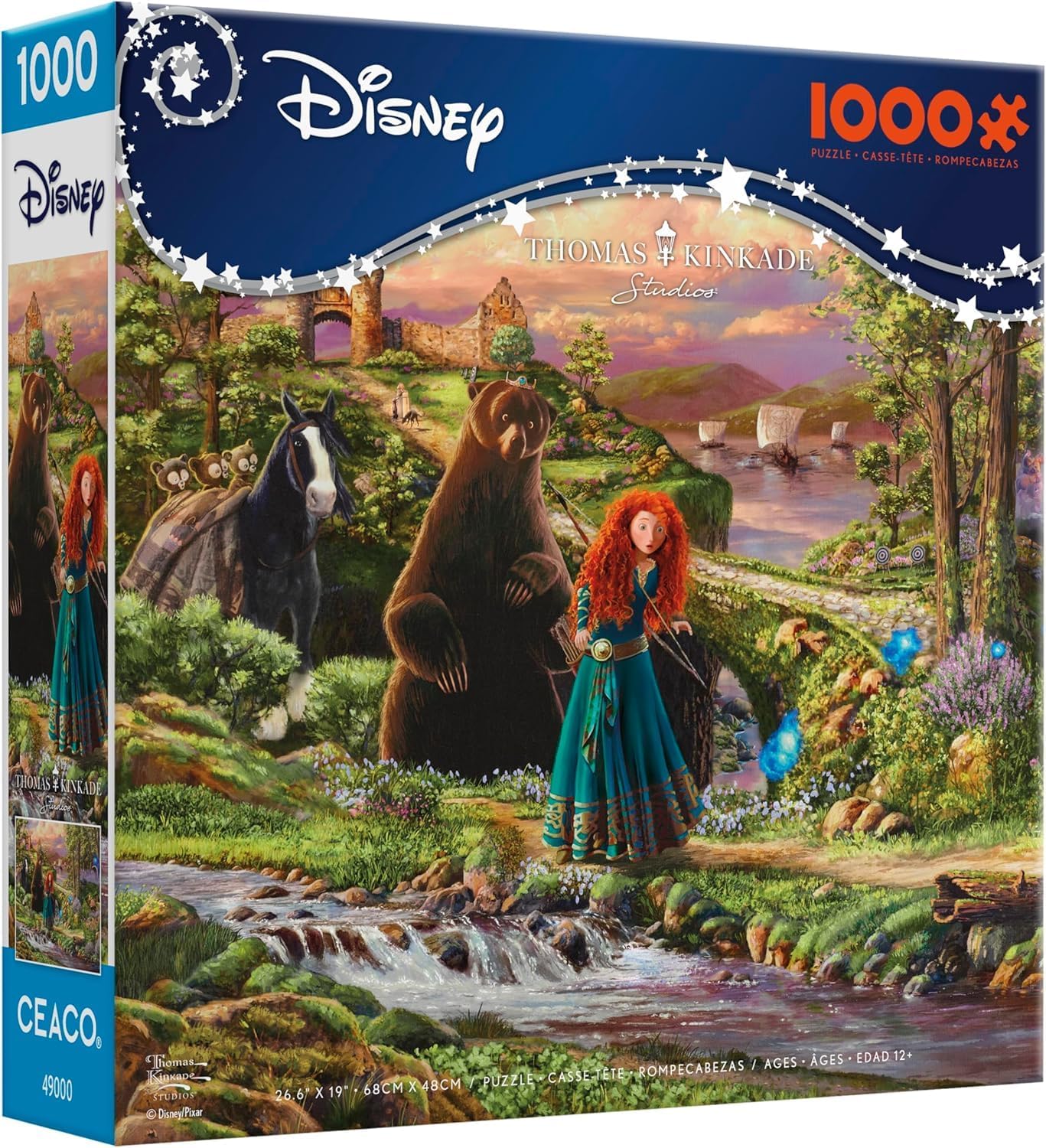 Ceaco - Disney - Pixar - Thomas Kinkade - Brave - Quebra-cabeças de 1000 peças para adultos - Quebra-cabeças desafiador perfeito para noites de jogos