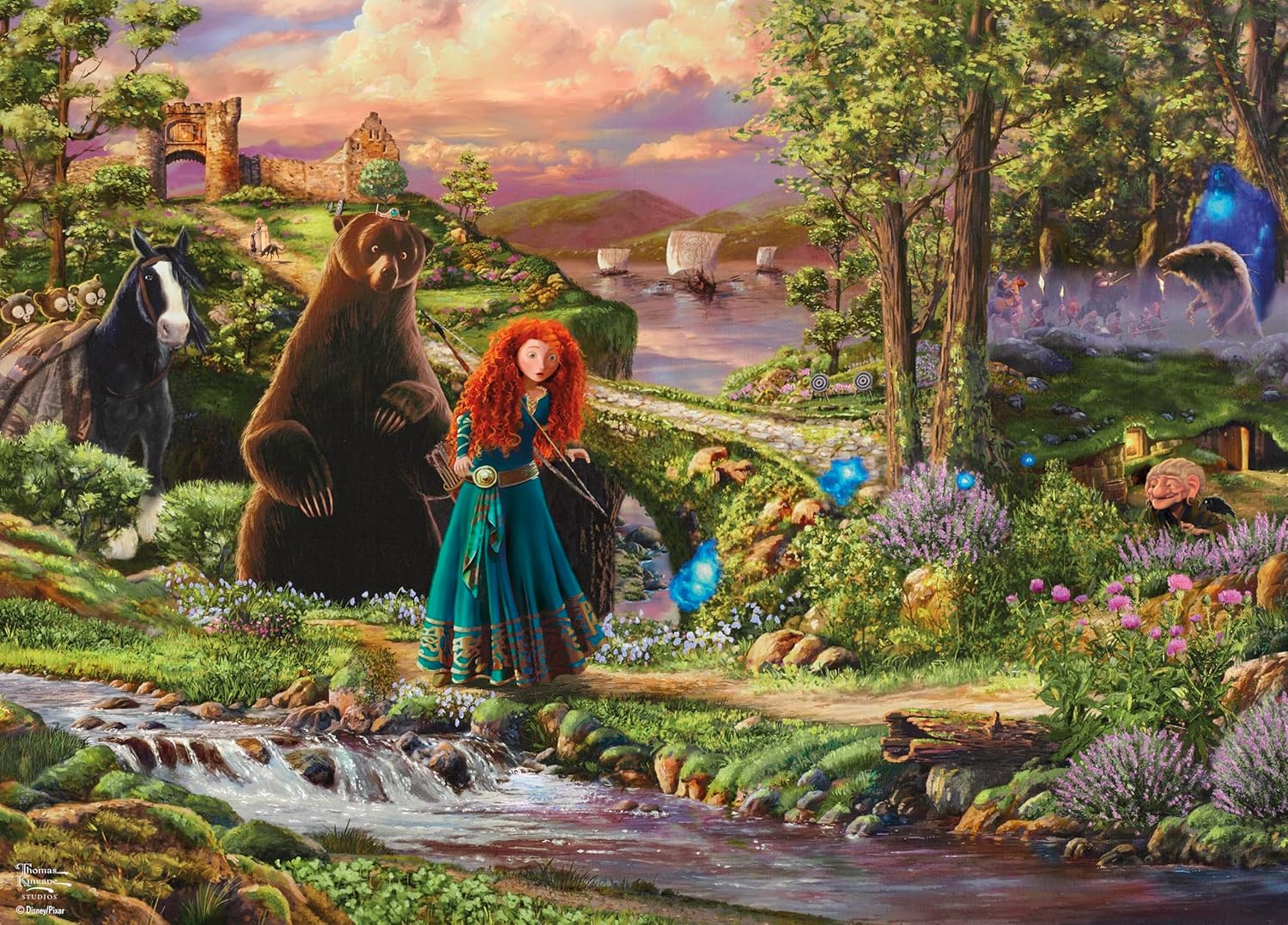 Ceaco - Disney - Pixar - Thomas Kinkade - Brave - Quebra-cabeças de 1000 peças para adultos - Quebra-cabeças desafiador perfeito para noites de jogos - Imagem 2