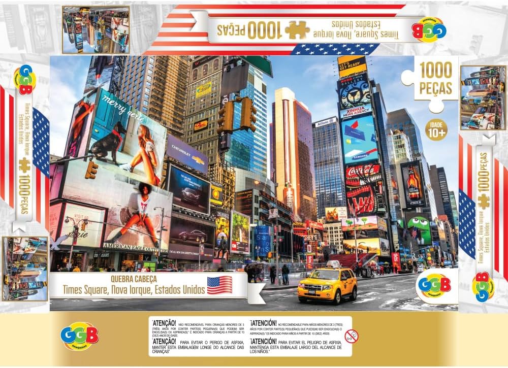GGB Plast Quebra-Cabeça Times Square Nova Iorque EUA 1000 Peças - Imagem 5