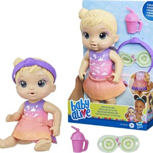 Baby Alive, Boneca, Dia no Spa - Cabelos Loiros, Inclui Máscara e Mamadeira, 22,5 cm - A partir de 3 Anos