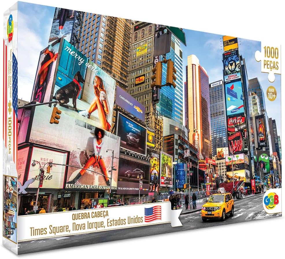 GGB Plast Quebra-Cabeça Times Square Nova Iorque EUA 1000 Peças