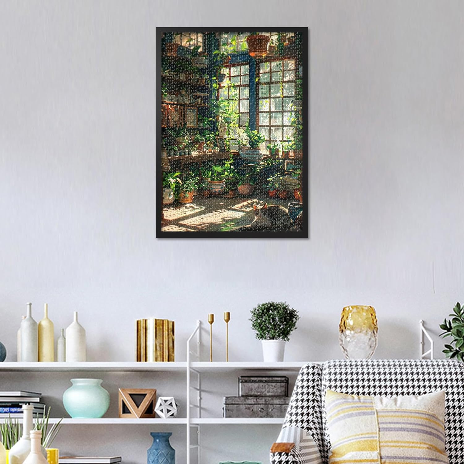 Quebra-cabeça de plantas em vaso de 1000 peças para adultos, quebra-cabeças 1000 peças de botânica difícil e desafiadora, 60 x 40 cm jogo de quebra-cabeça familiar presente noturno e decoração de casa - Imagem 6