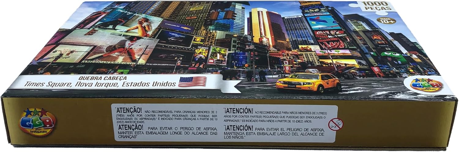 GGB Plast Quebra-Cabeça Times Square Nova Iorque EUA 1000 Peças - Imagem 3